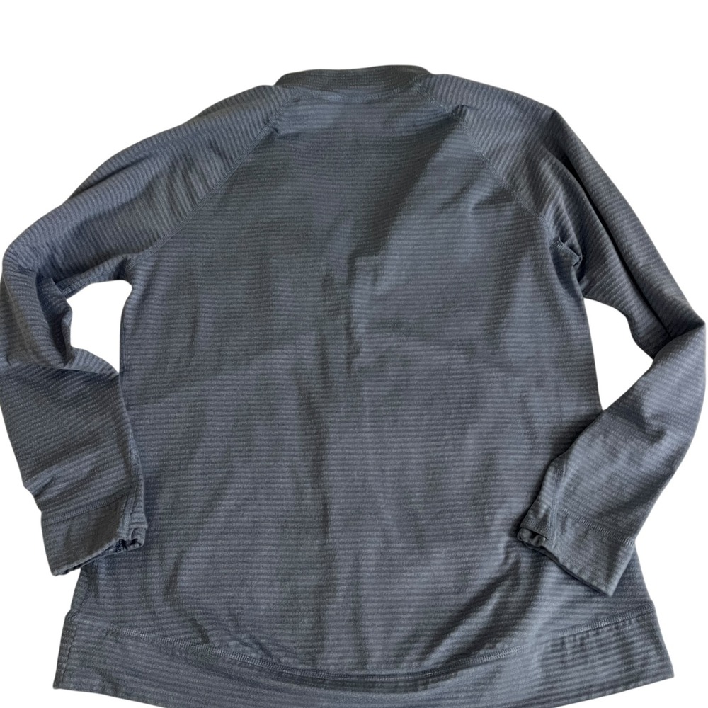 Eddie Bauer 1/4 Zip Pullover Women Blue Striped Running Large Long Sleeve - Picture 6 of 7